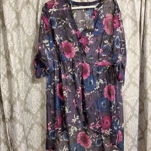 Button up sheer blouse!